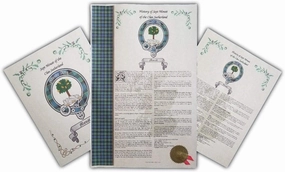 Law of the Clan MacLaren - Scottish Clan & Sept History 3 Print Combo - Tartan, Buckle, Crest, Last Name Surname Meaning, Genealogy, Family Tree Research Aid, Roots, Ancestry, Ancestors and Namesakes