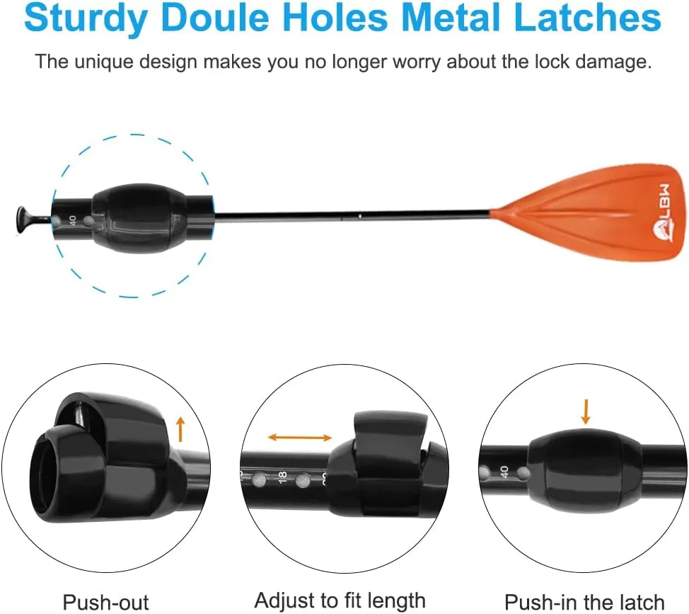 LBW Stand Up Paddle Board Paddle - 3 Pieces Adjustable Aluminium Alloy Floating SUP Paddle with Storage Bag, Portable Durable Oars