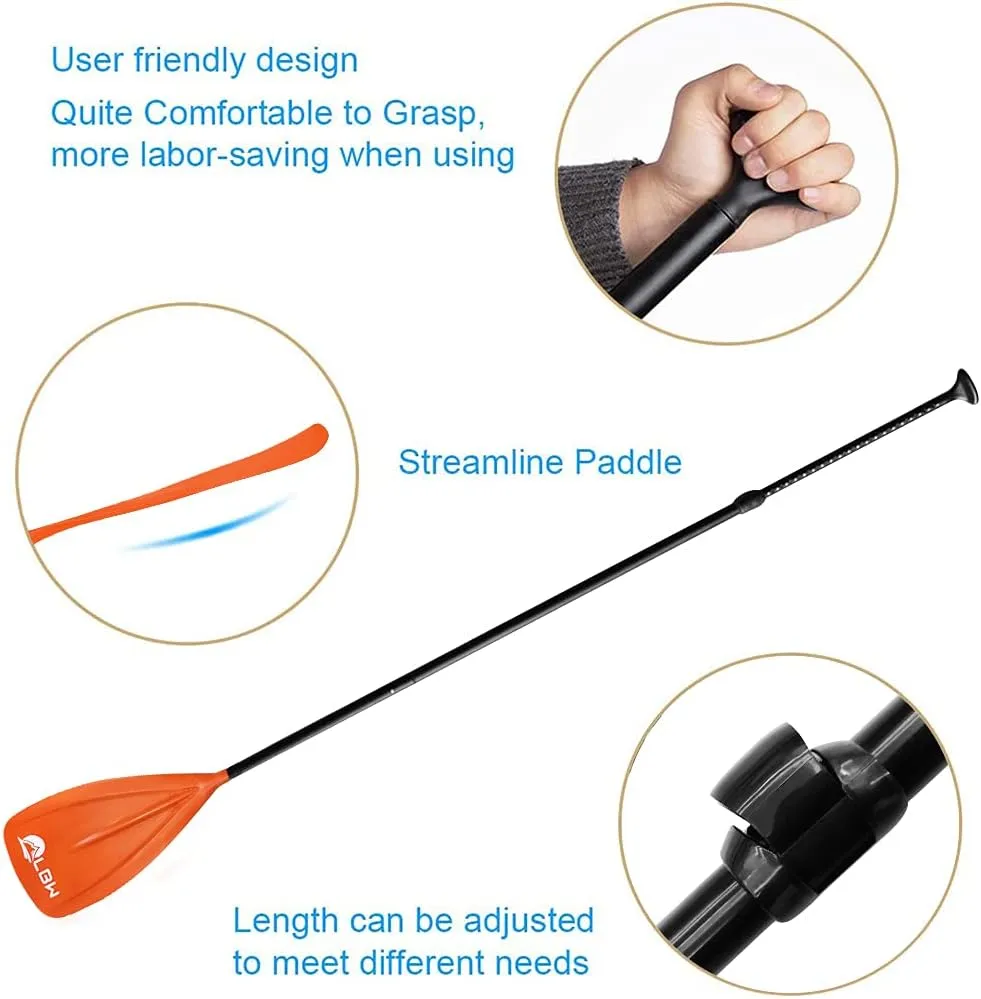 LBW Stand Up Paddle Board Paddle - 3 Pieces Adjustable Aluminium Alloy Floating SUP Paddle with Storage Bag, Portable Durable Oars