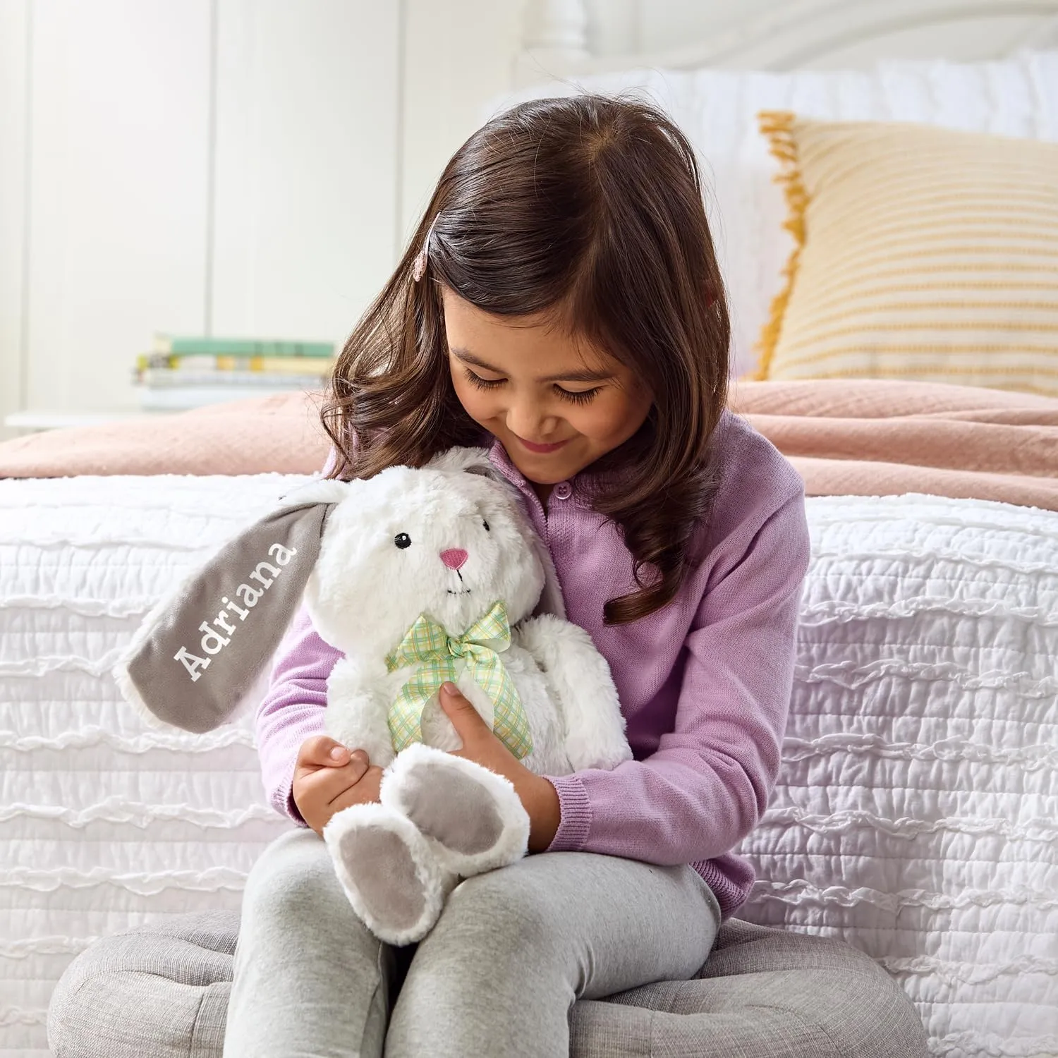 Let's Make Memories Personalized Hop 'N' Cuddle Plush Bunny - Easter Bunny for Kids