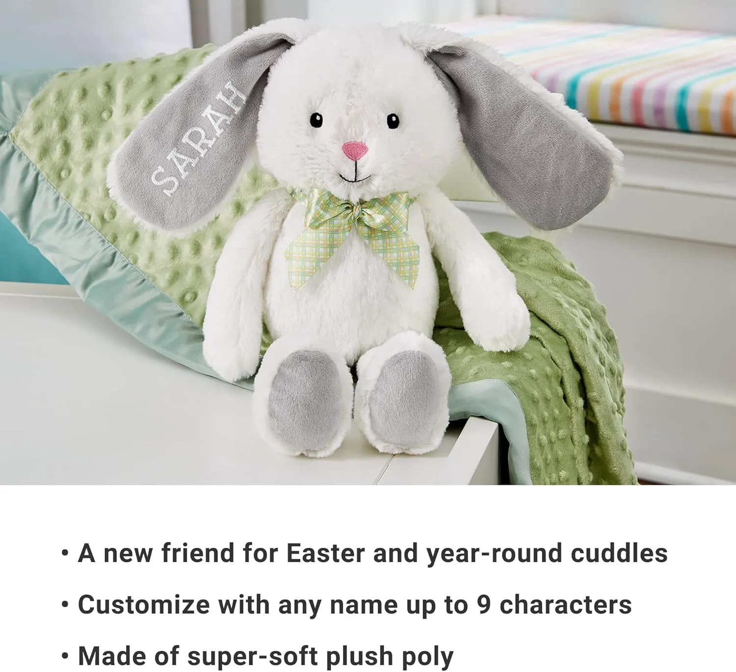 Let's Make Memories Personalized Hop 'N' Cuddle Plush Bunny - Easter Bunny for Kids