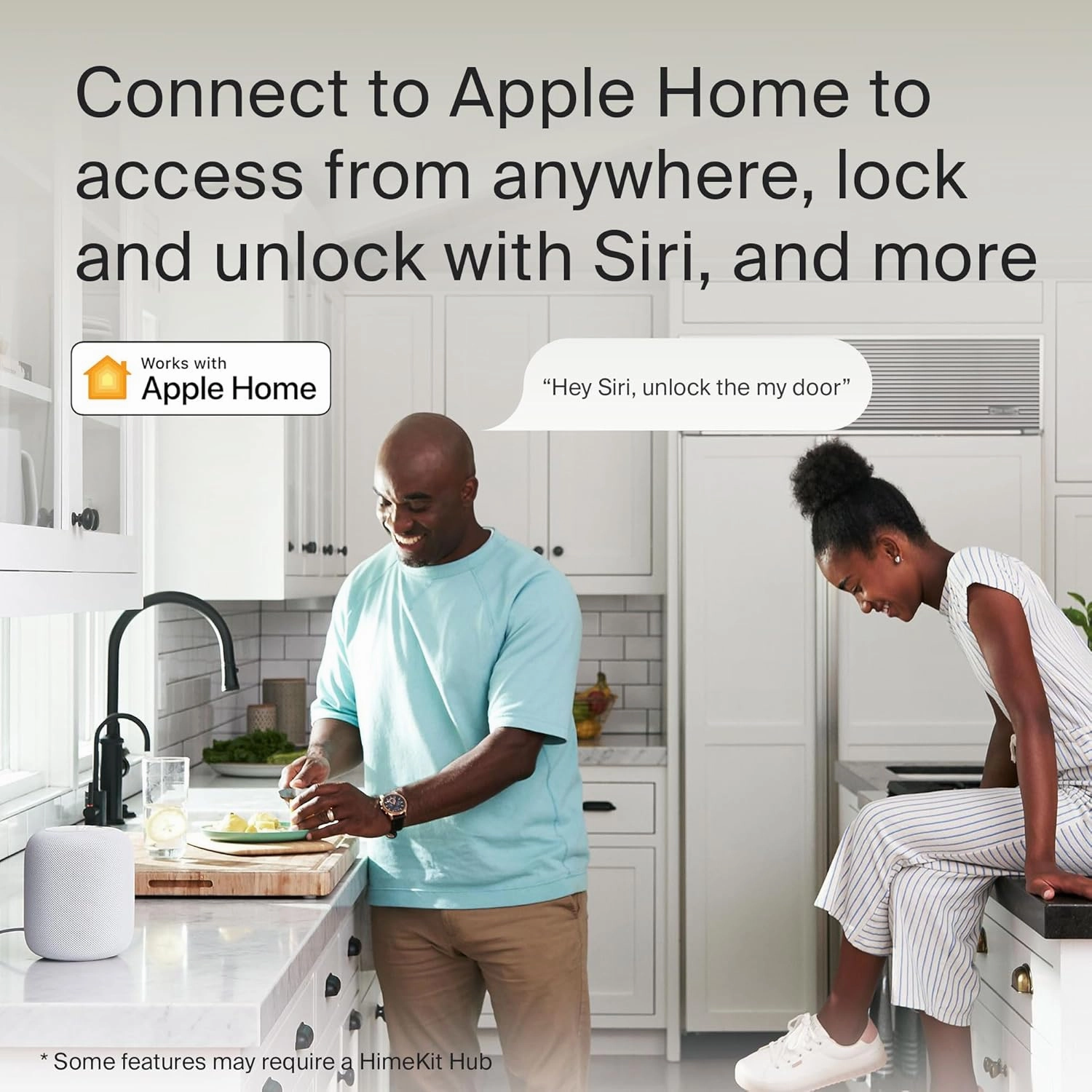 Level Lock  Deadbolt Smart Lock - World's Smallest Smart Lock Plus Apple Home Keys - Level App for iOS & Android - Works with Apple Home (Matte Black)