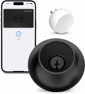 Level Lock  WiFi Deadbolt Smart Lock - World's Smallest Smart Lock Plus Apple Home Key - Lock/Unlock Anywhere - Level App for iOS & Android - Works with Apple Home, Alexa, Google Home (Matte Black)