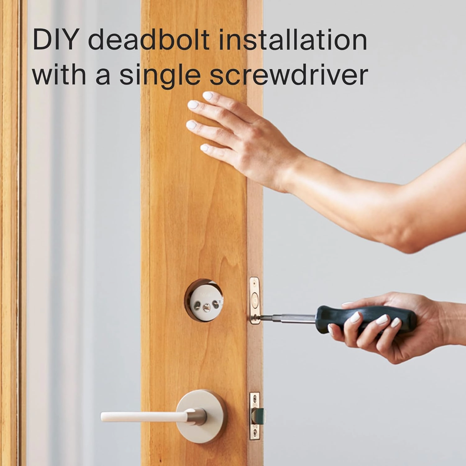 Level Lock  WiFi Deadbolt Smart Lock - World's Smallest Smart Lock Plus Apple Home Key - Lock/Unlock Anywhere - Level App for iOS & Android - Works with Apple Home, Alexa, GoogleHome (Satin Chrome)