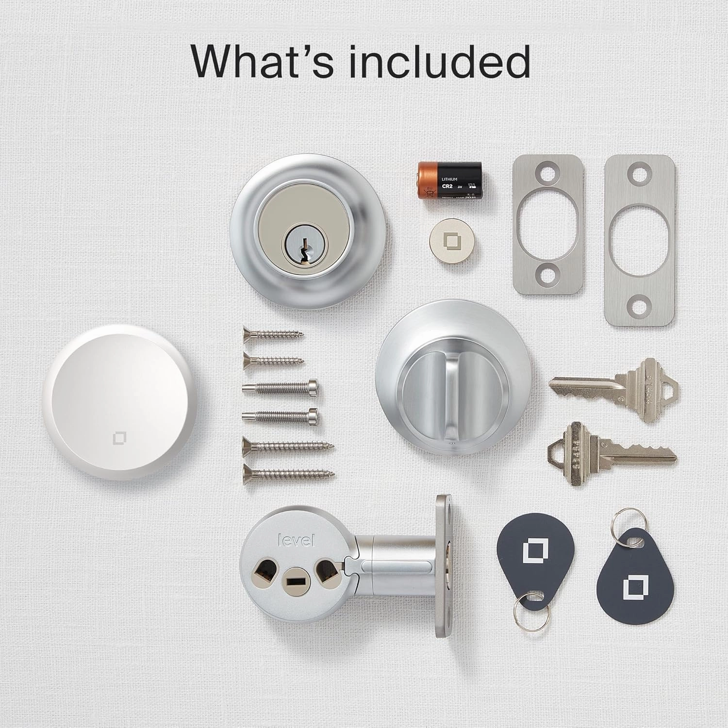 Level Lock  WiFi Deadbolt Smart Lock - World's Smallest Smart Lock Plus Apple Home Key - Lock/Unlock Anywhere - Level App for iOS & Android - Works with Apple Home, Alexa, GoogleHome (Satin Chrome)