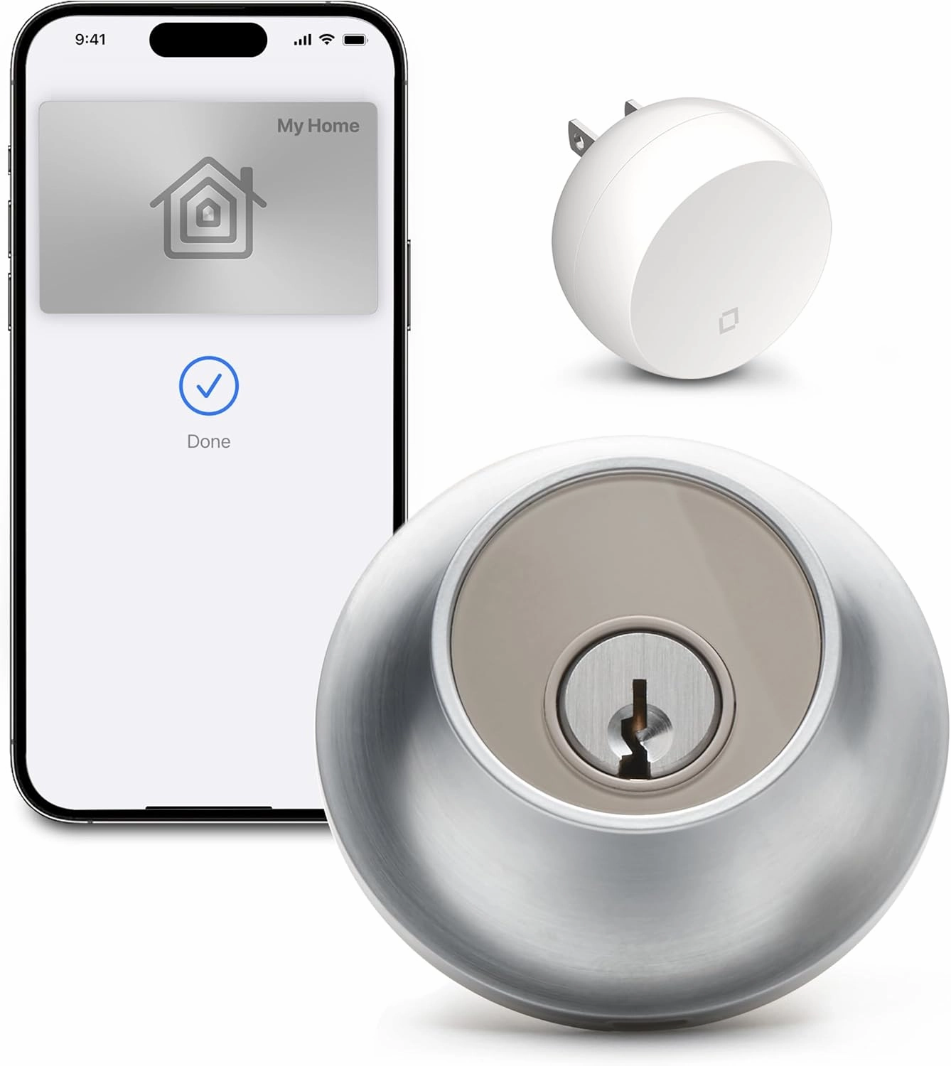 Level Lock  WiFi Deadbolt Smart Lock - World's Smallest Smart Lock Plus Apple Home Key - Lock/Unlock Anywhere - Level App for iOS & Android - Works with Apple Home, Alexa, GoogleHome (Satin Chrome)