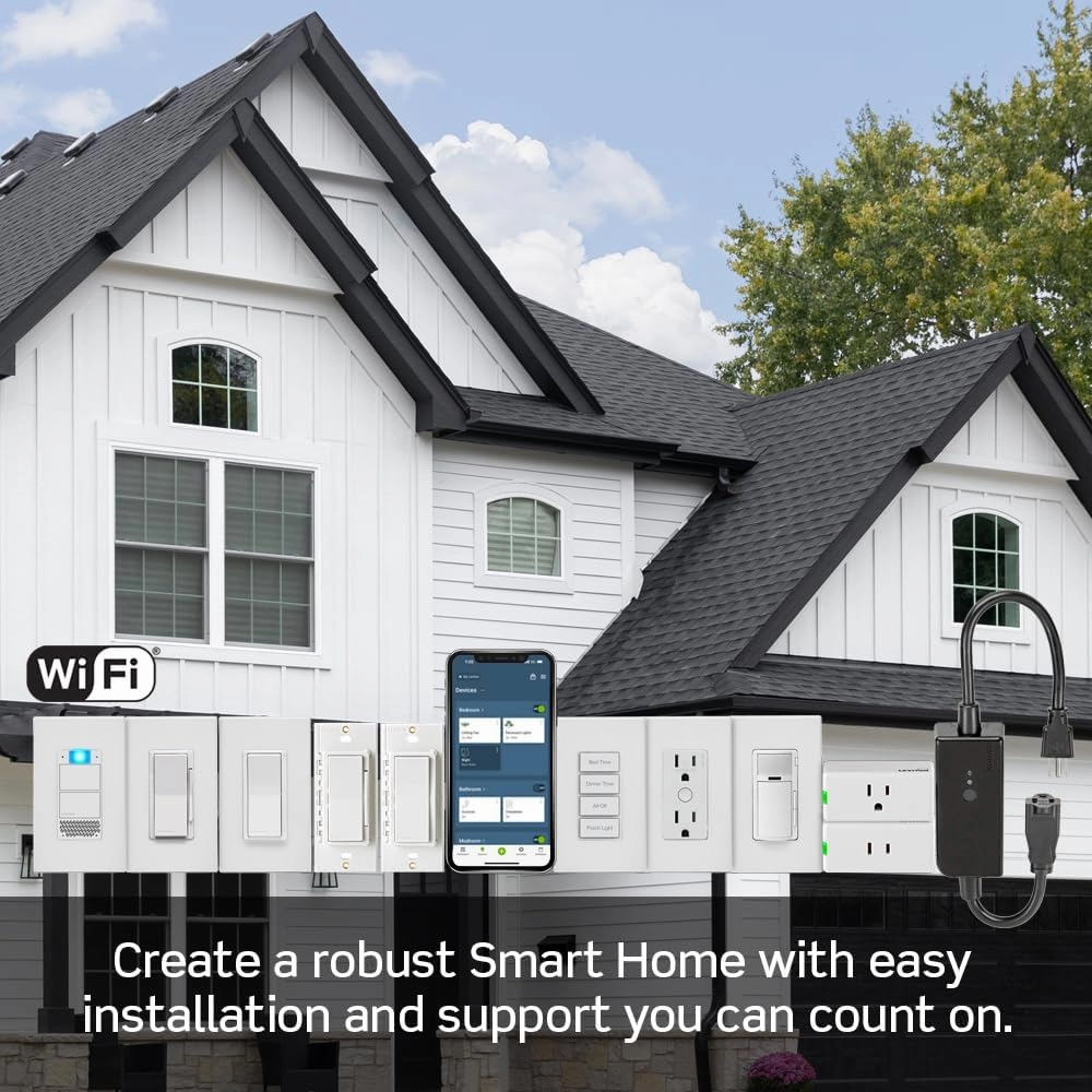 Leviton Decora Smart Fan Speed Controller, Wi-Fi 2nd Gen, Neutral Wire Required, Works with My Leviton, Alexa, Google Assistant, Apple Home/Siri & Wired or Wire-Free 3-Way, D24SF-1RW, White