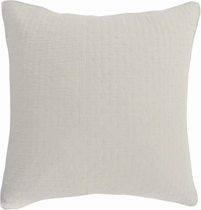 Levtex Home - Cross Stitch Cream - Euro Shams Set of Two - (26x26in.), No Insert - Cross Stitched Pattern - Cotton Fabric