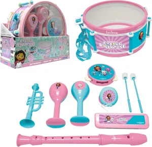 Lexibook, Gabby Dollhouse Set of 7 Instruments (Drum, Maracas, Castanet, Harmonica, Flute, Trumpet, Tambourine), Musical Toy, Handy to Carry (K360GDH)