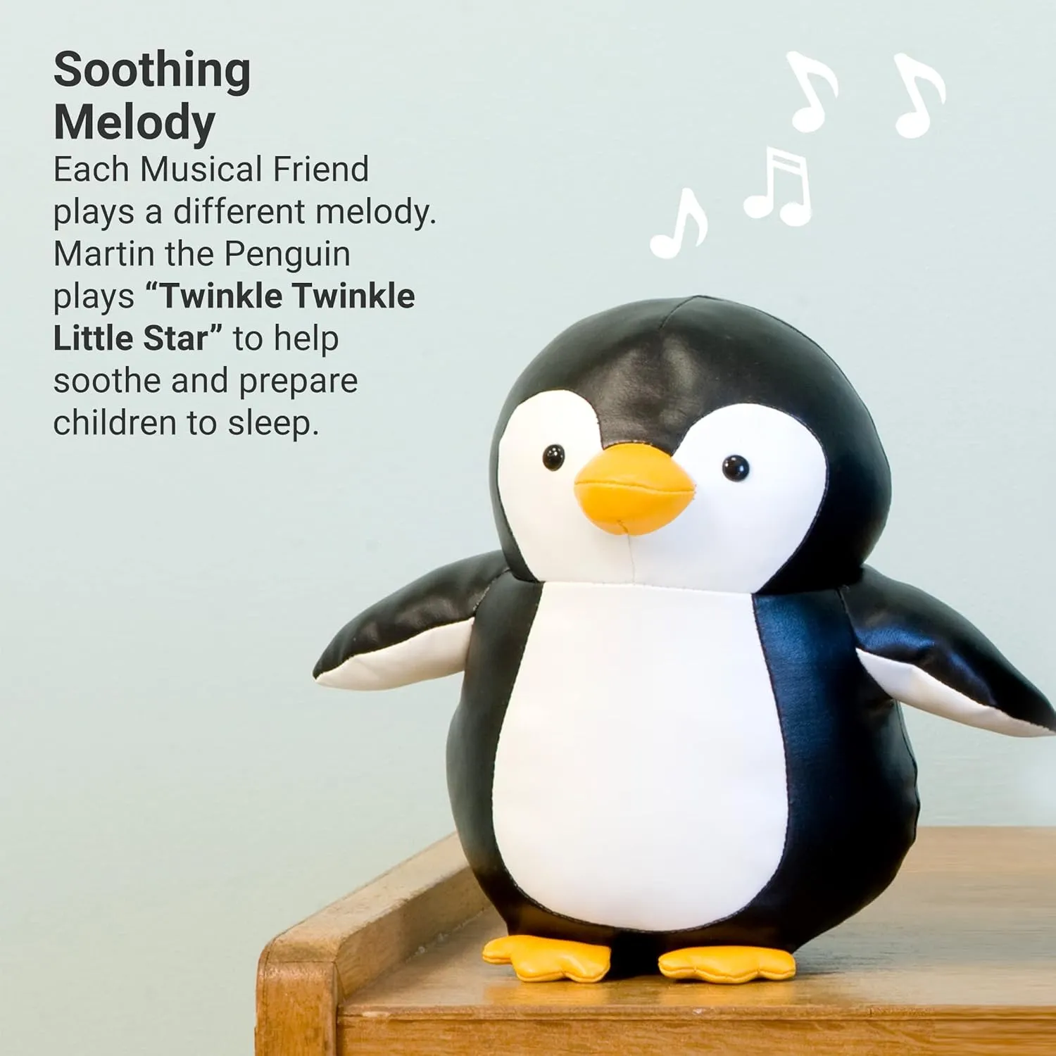Little Big Friends Musical Friends | Pull String Cord Musical Toy for Baby | Special Stuffed Animal | Easy to Clean | Martin The Penguin