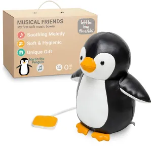 Little Big Friends Musical Friends | Pull String Cord Musical Toy for Baby | Special Stuffed Animal | Easy to Clean | Martin The Penguin
