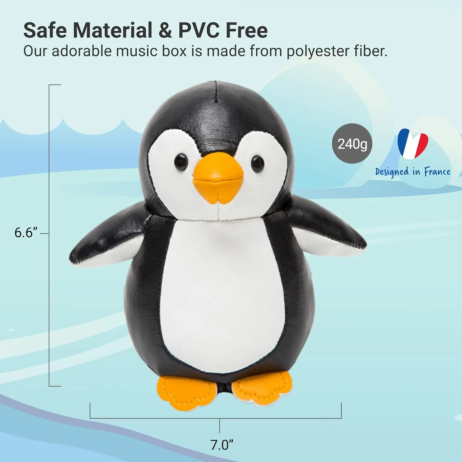 Little Big Friends Musical Friends | Pull String Cord Musical Toy for Baby | Special Stuffed Animal | Easy to Clean | Martin The Penguin