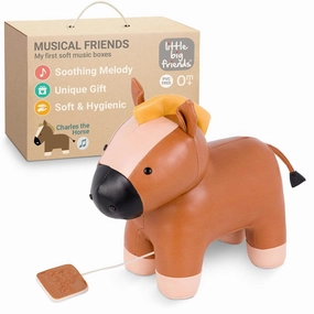 Little Big Friends Musical Friends | Pull String Cord Musical Toy for Baby | Special Stuffed Animal | Easy to Clean | Charles The Horse