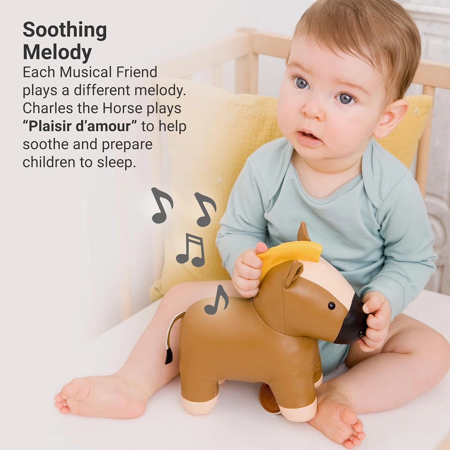Little Big Friends Musical Friends | Pull String Cord Musical Toy for Baby | Special Stuffed Animal | Easy to Clean | Charles The Horse