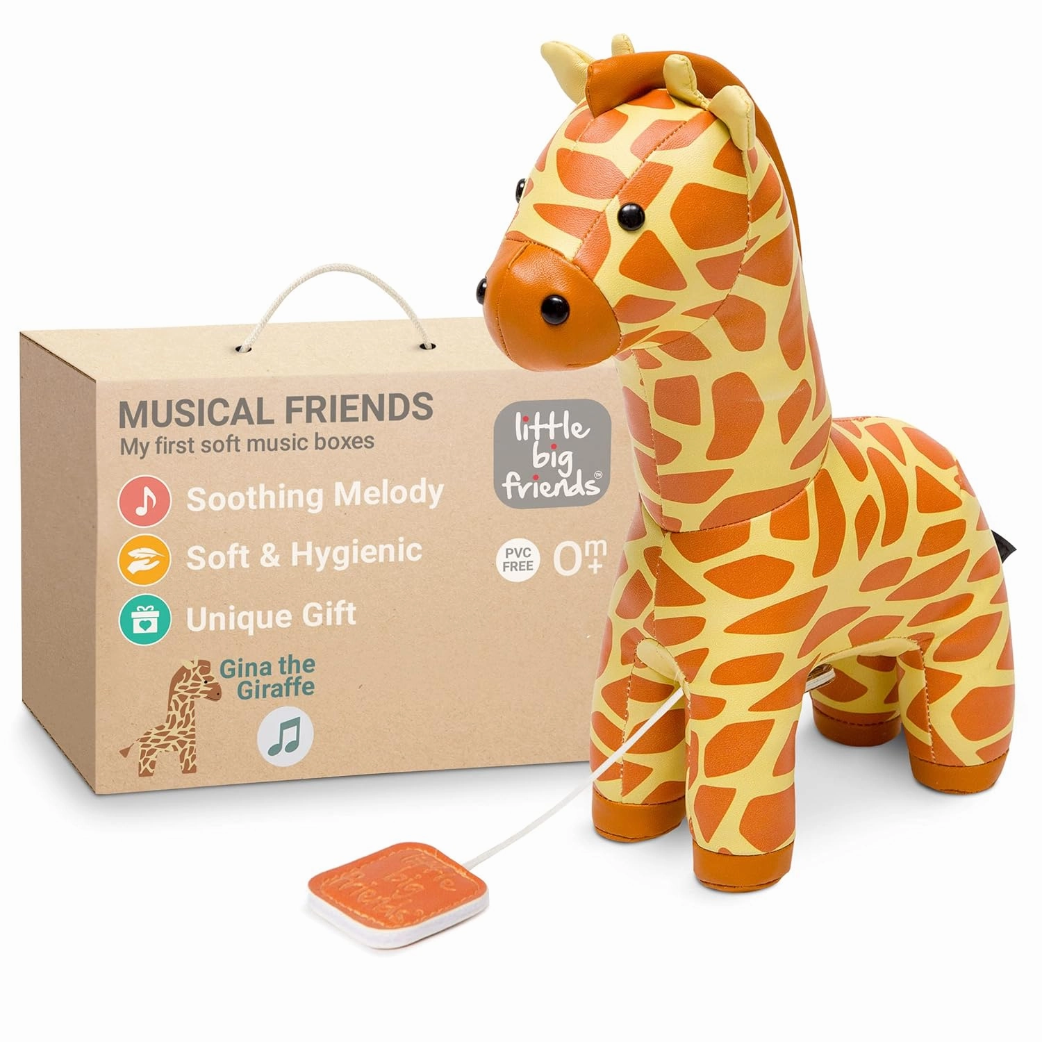 Little Big Friends Musical Friends | Pull String Cord Musical Toy for Baby | Special Stuffed Animal | Easy to Clean | Gina The Giraffe
