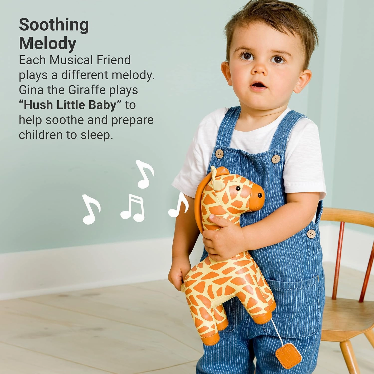 Little Big Friends Musical Friends | Pull String Cord Musical Toy for Baby | Special Stuffed Animal | Easy to Clean | Gina The Giraffe