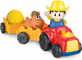 Little Tikes Light Up Farm Tractor with Farmer, Animals & Wagons. Press Button for Animal Sounds & Melodies. Toddler Farm Pretend Play Toy for 18  Months. Baby Gift