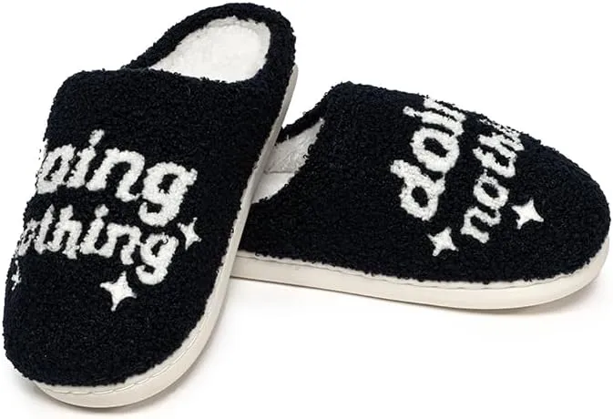 Living Royal Plush Slippers, Cozy Non-Slip Rubber Sole, Soft 100% Polyester, Silly Funny Comfortable Fuzzy Design