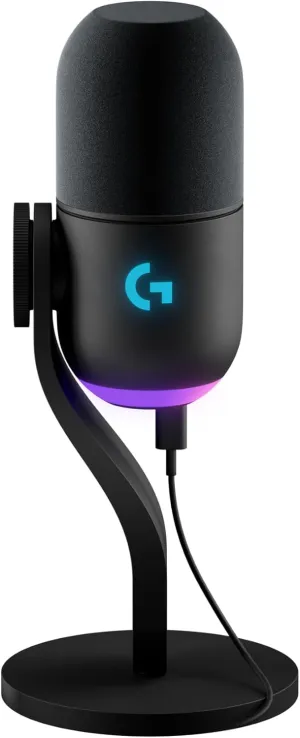 Logitech G Yeti GX Dynamic RGB Gaming Microphone, Podcast with LIGHTSYNC, Blue VO!CE, G HUB Control, Supercardioid, USB Plug and Play on PC/Mac - Black