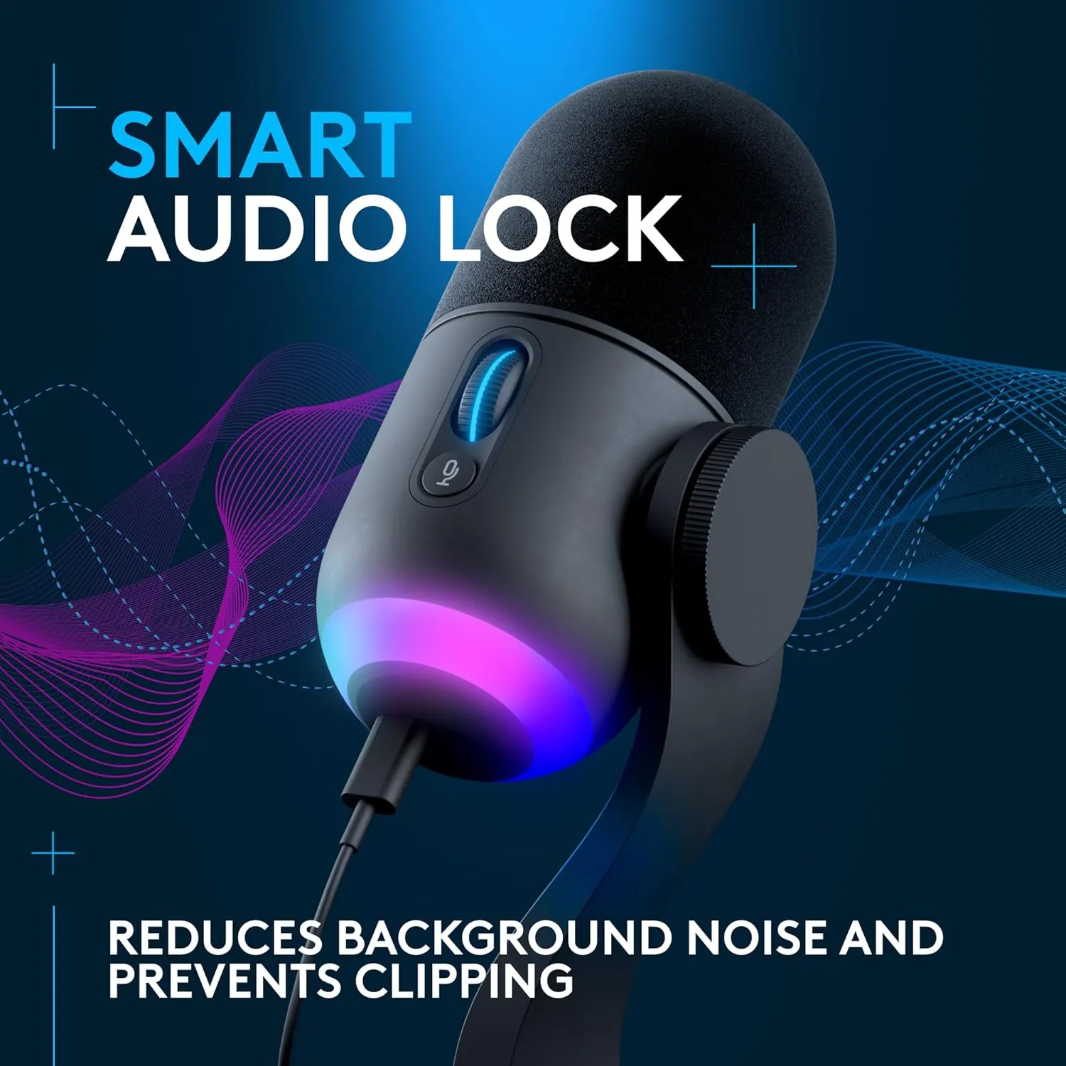 Logitech G Yeti GX Dynamic RGB Gaming Microphone, Podcast with LIGHTSYNC, Blue VO!CE, G HUB Control, Supercardioid, USB Plug and Play on PC/Mac - Black