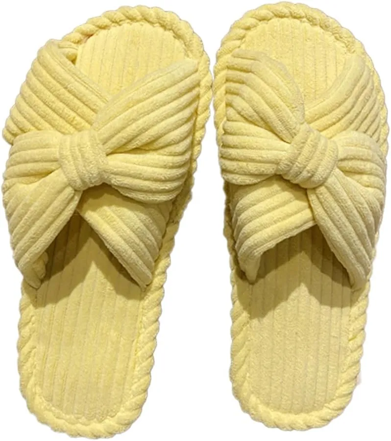 Loizziuy Butterfly Slippers, Non-Slip Quiet Indoor Outdoor Wear Indoor Soft Sole Comfortable Cotton Linen Slippers for Girl Women
