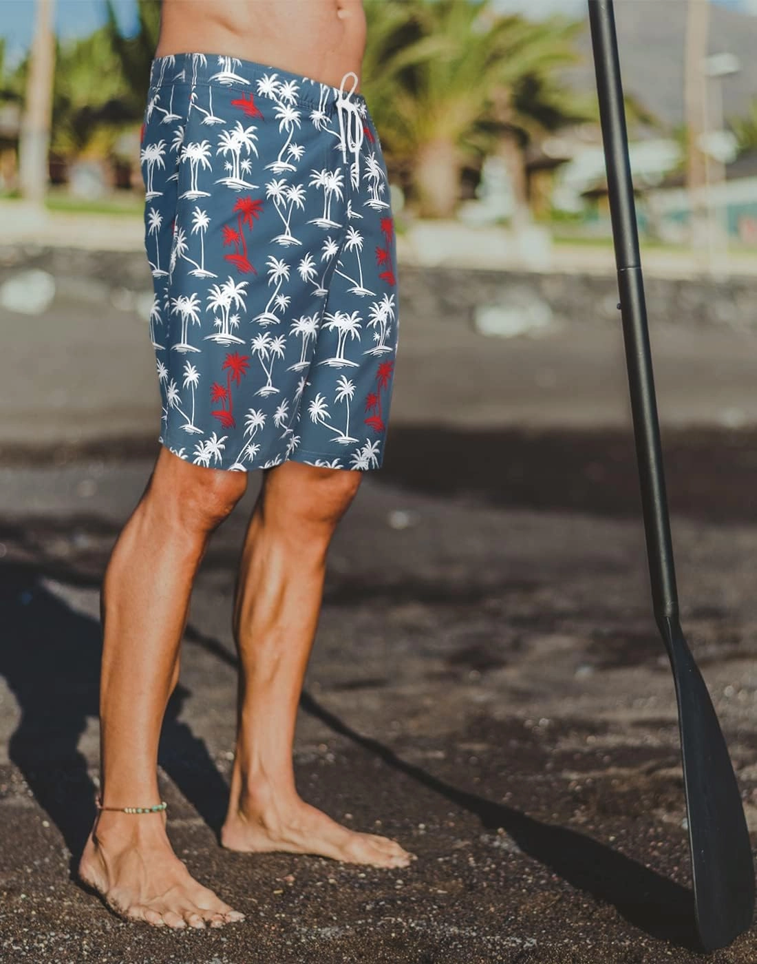 LRD Men's Swim Trunks with Compression Liner 9 Inch Inseam Quick Dry Board Short