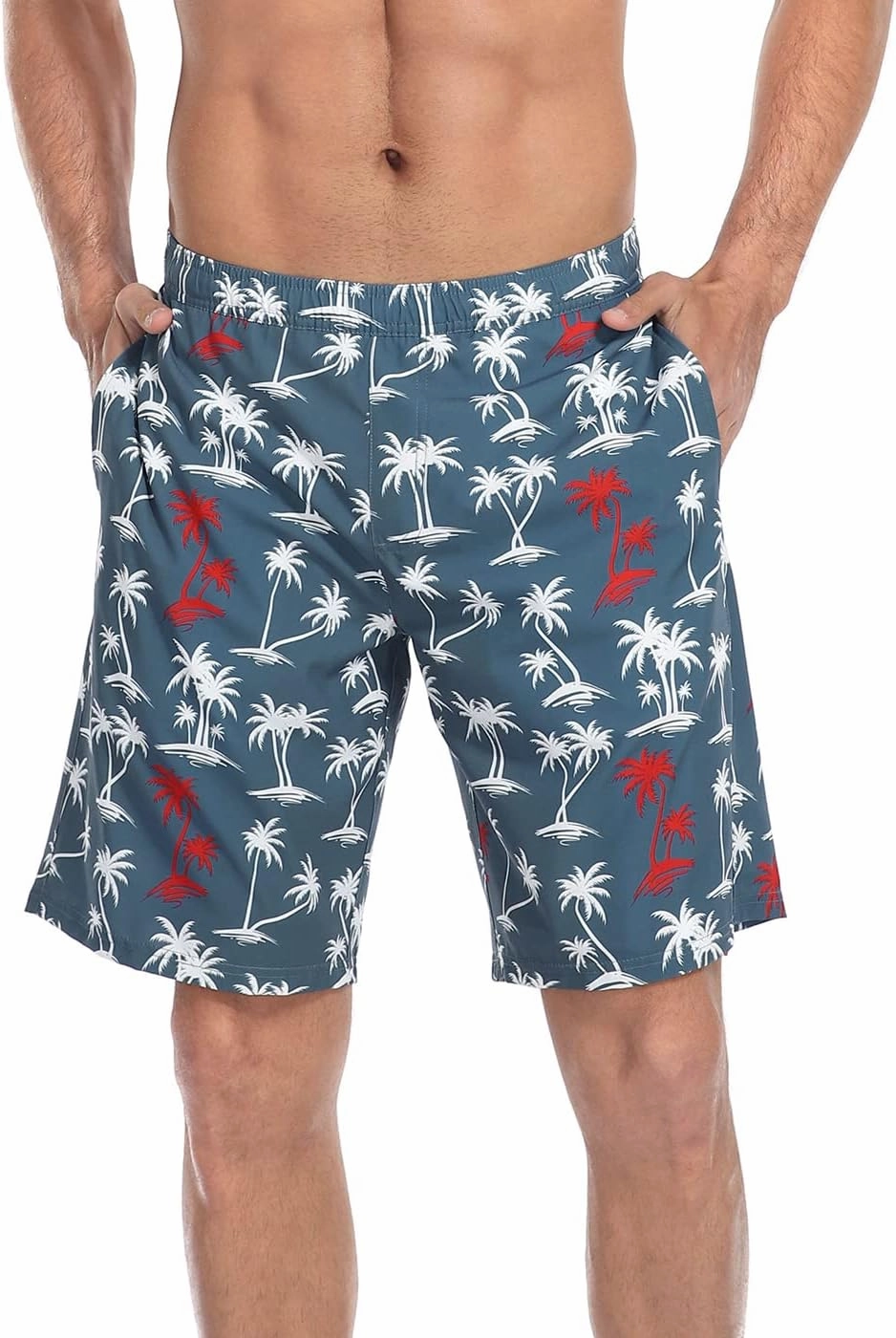 LRD Men's Swim Trunks with Compression Liner 9 Inch Inseam Quick Dry Board Short