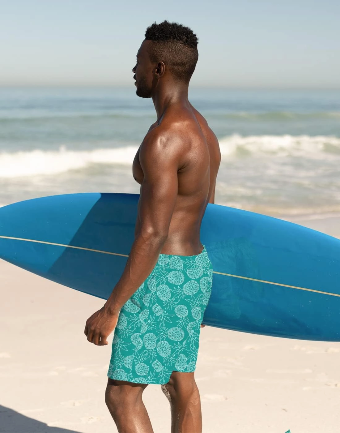 LRD Men's Swim Trunks with Compression Liner 9 Inch Inseam Quick Dry Board Short