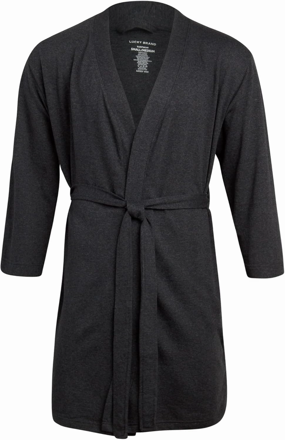 Lucky Brand Men’s Bathrobe – Warm Long Sleeve Knit Robe with Shawl Collar - Soft Cotton Blend Bath Robes for Men (Size: S-XL)