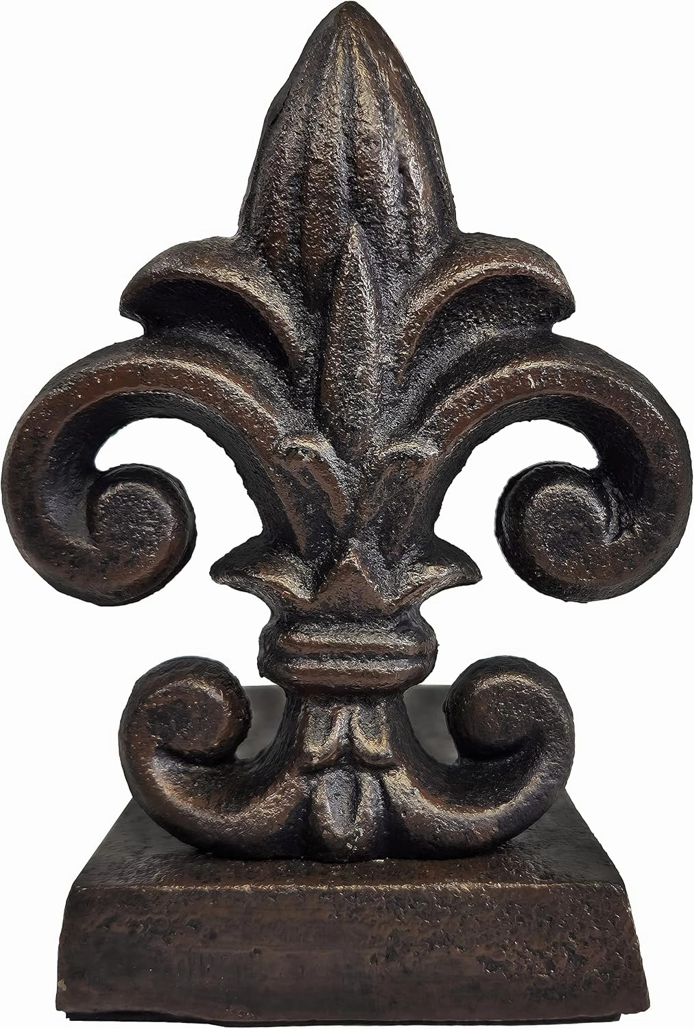 Lulu Decor 100% Cast Iron Fleur De Lis Door Stopper, 5 lbs 11 oz, Well Built Door Stopper, 6.50" H, 8" L - 2 Pc Set