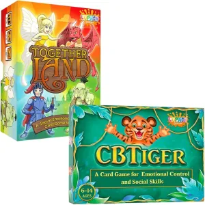 Lupash Games CBTiger Therapy Card Game for Kids - Develop Social Skills & Together Land Therapy Game for Kids - Play Therapy Cards
