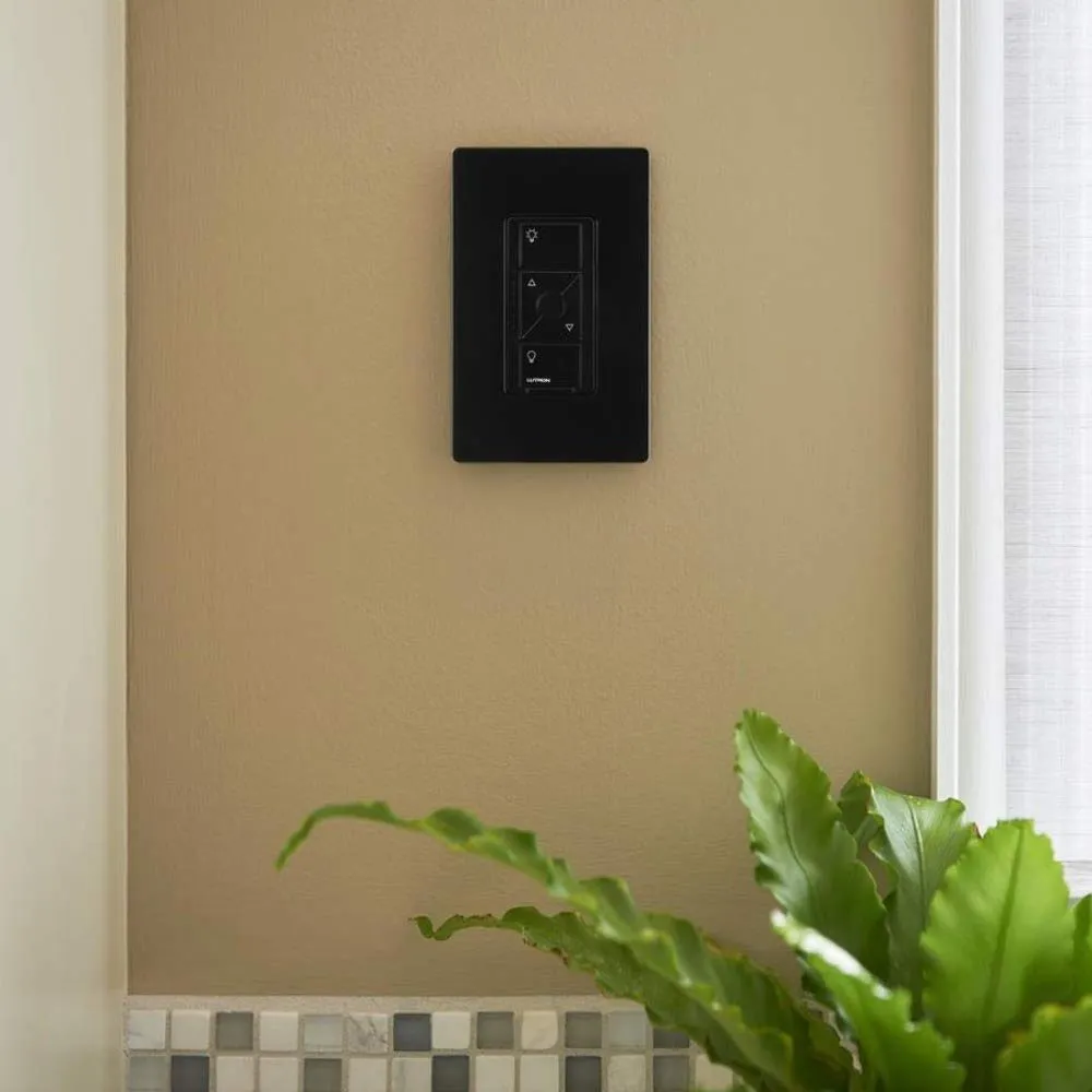 Lutron Caseta Original Smart Dimmer Switch ELV  (Lutron Hub Required), 250W LED, Single-Pole/3-Way, Neutral Required, PD-5NE-BL, Black