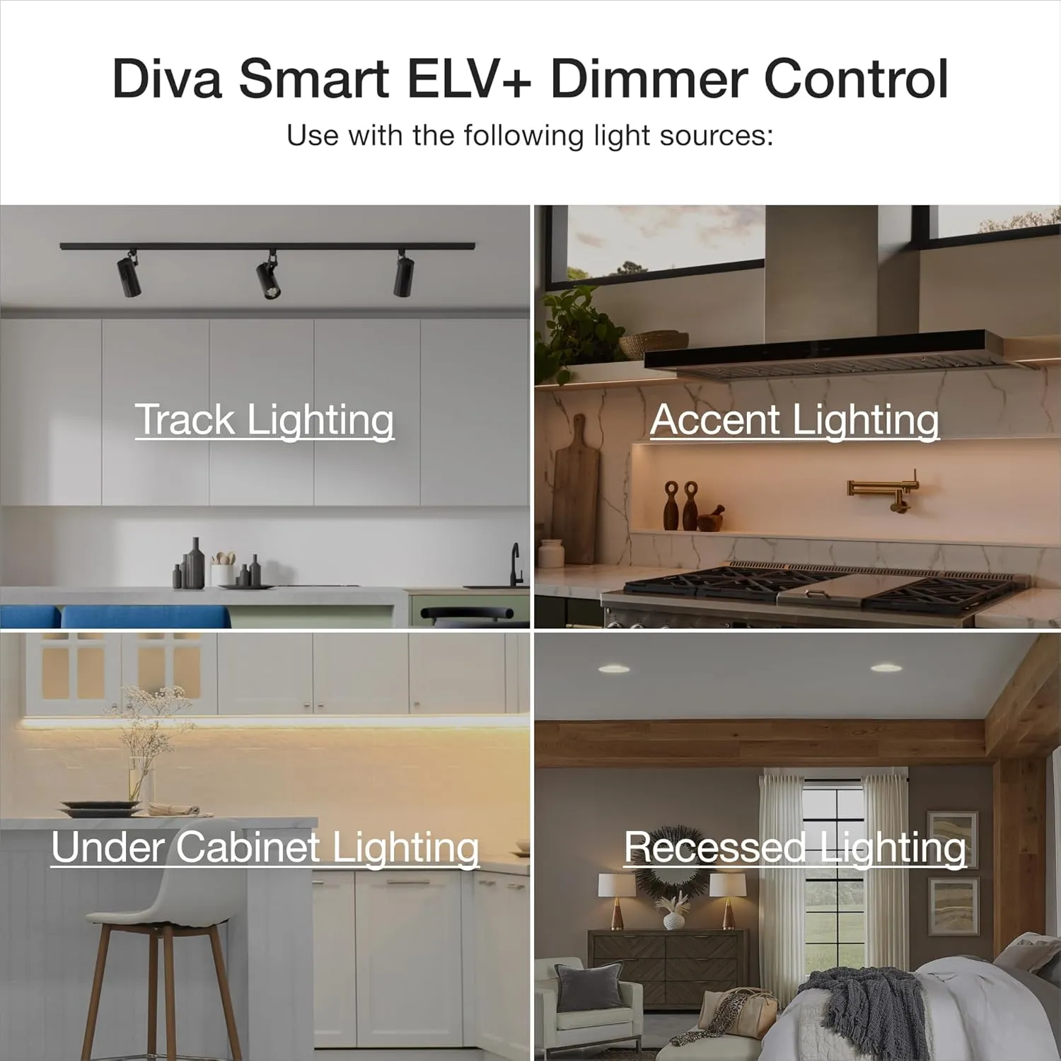 Lutron Diva Smart Dimmer Switch ELV  for Caseta Systems, Works w/Alexa, Apple Homekit, Google Home (Hub Required), 250-Watt LED, Neutral Required, DVRF-5NE-GR,Gray