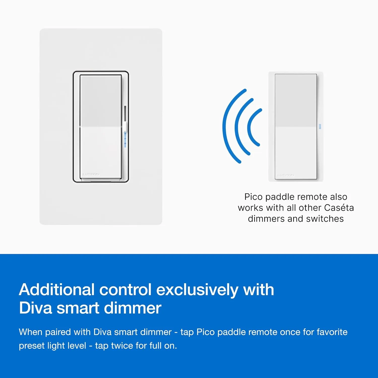 Lutron Pico Paddle Remote for On/Off Control of Caseta Smart Switches/Dimmers, PJ2-P2B-GBL, Black
