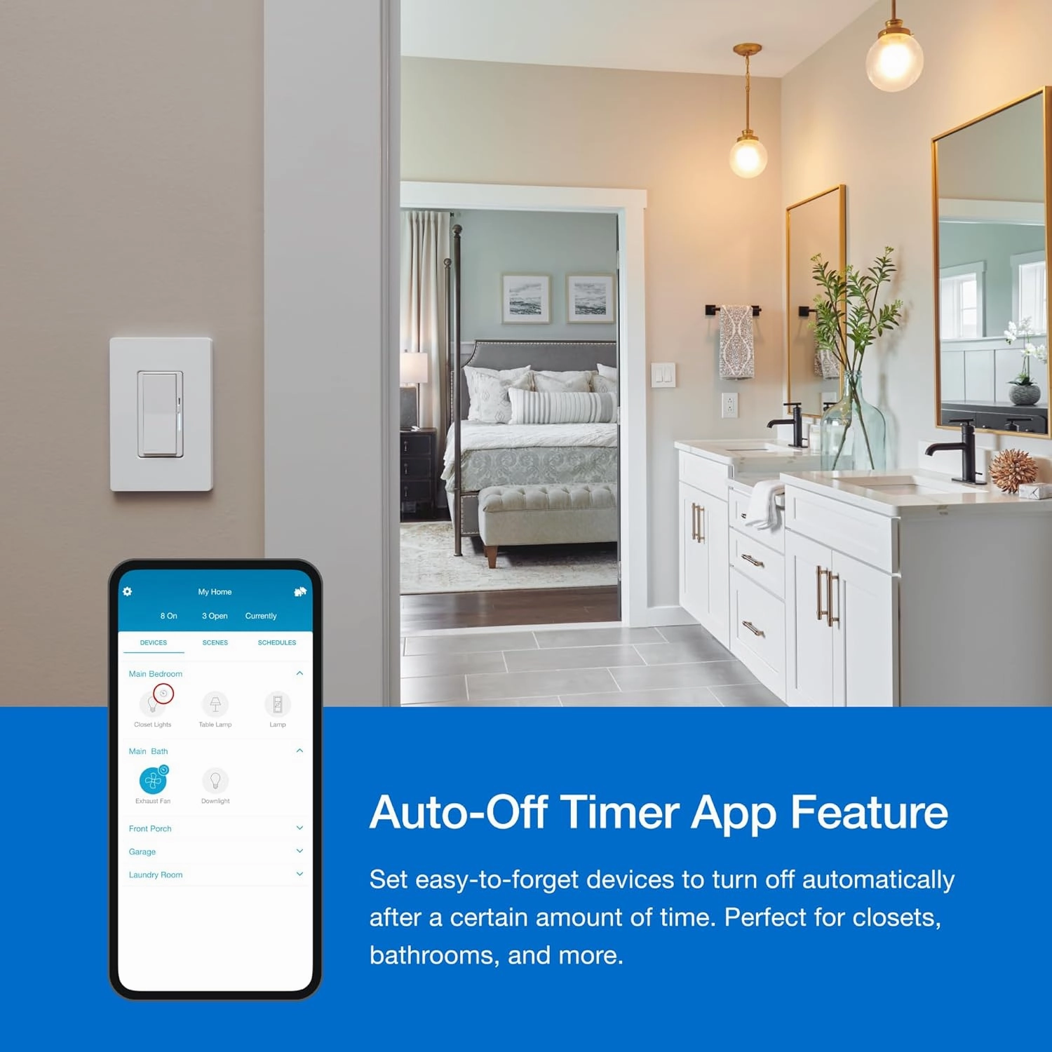 Lutron Caseta Original Smart Dimmer Switch (Lutron Smart Hub Required), for LED Lights, 150 Watt, Single-Pole/3-Way, No Neutral Required, PD-6WCL-WH 12-PACK, White, 12 Pack
