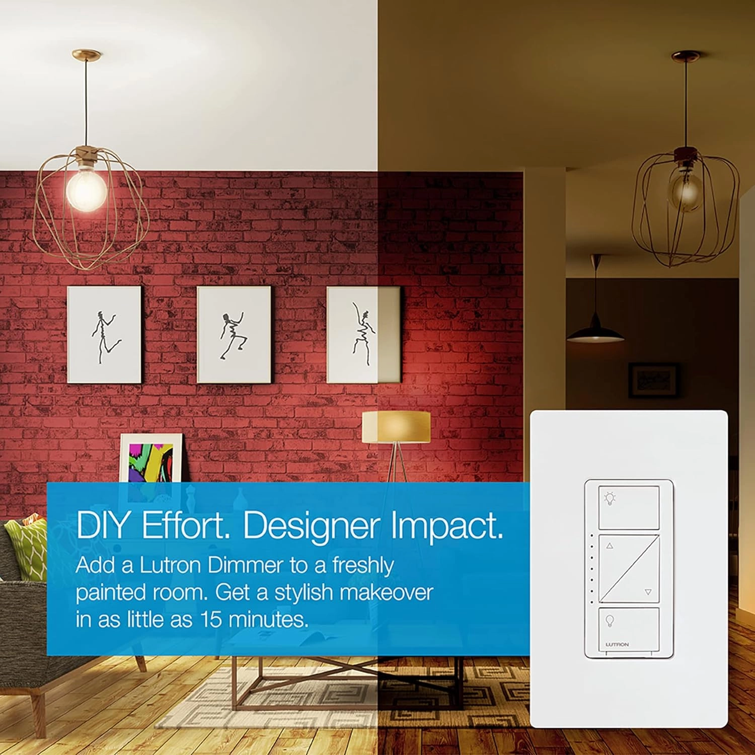 Lutron Caseta Original Smart Dimmer Switch (Lutron Smart Hub Required), for LED Lights, 150 Watt, Single-Pole/3-Way, No Neutral Required, PD-6WCL-WH 12-PACK, White, 12 Pack