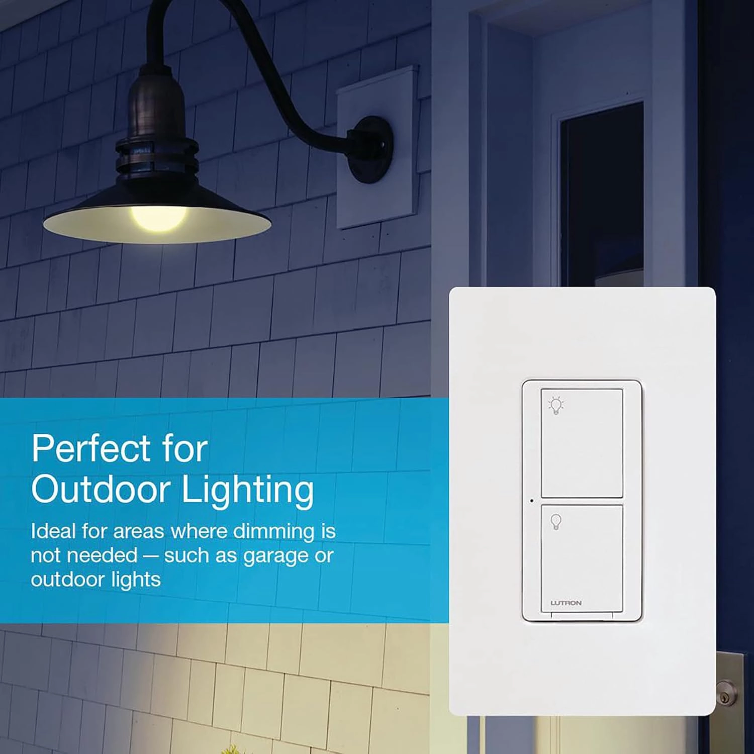 Lutron Caseta Original Smart Switch (Lutron Smart Hub Required), for LED Lights and Fans, 6 Amp, Single-Pole/3-Way, Neutral Required, PD-6ANS-LA, Light Almond