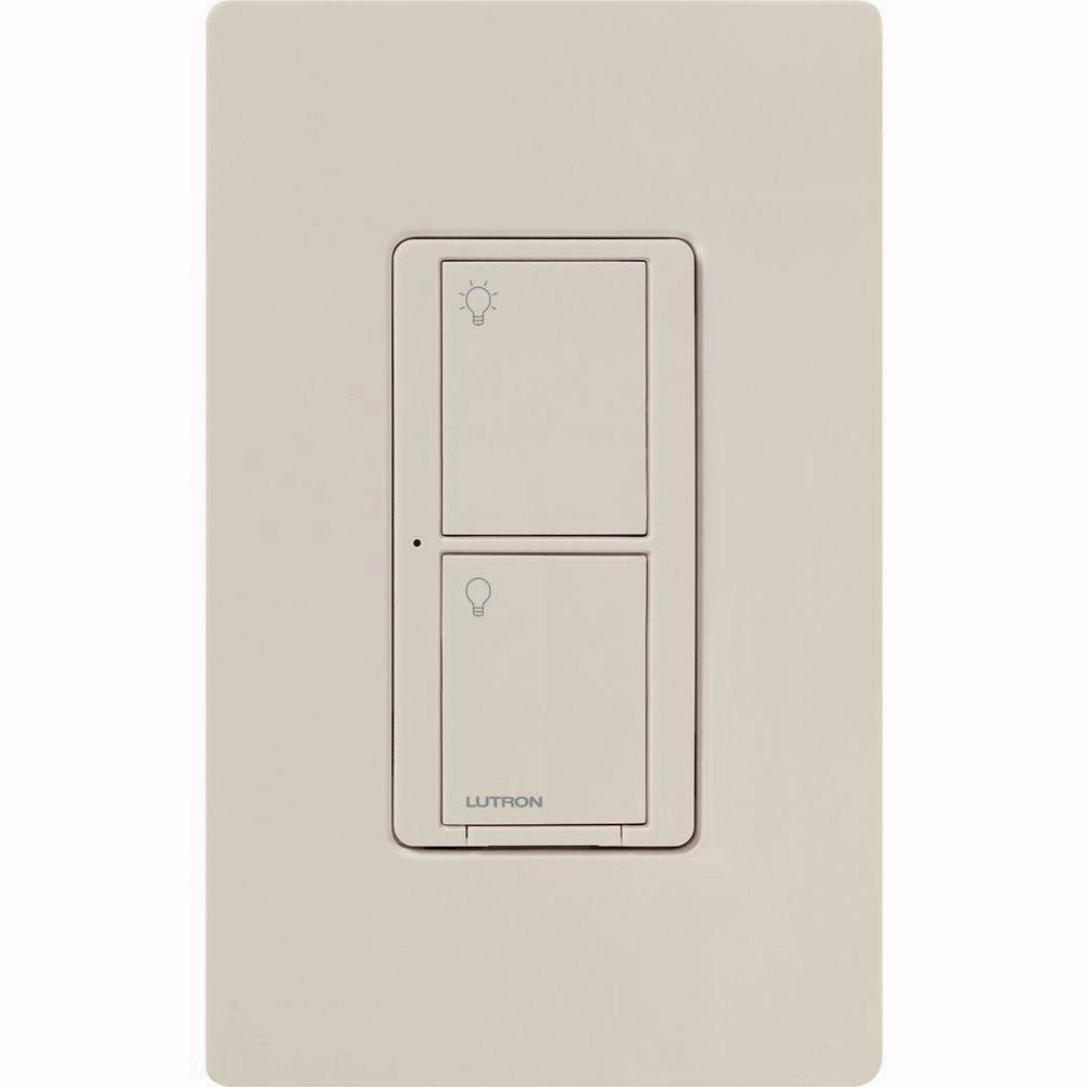 Lutron Caseta Original Smart Switch (Lutron Smart Hub Required), for LED Lights and Fans, 6 Amp, Single-Pole/3-Way, Neutral Required, PD-6ANS-LA, Light Almond