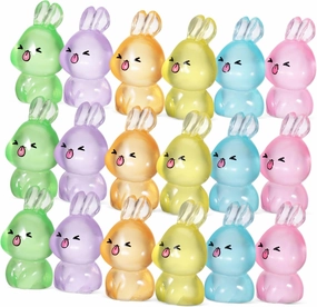 Luxshiny 84pcs Glow Dark Bunny Figurines Adorable Miniature Resin in Multiple Colors for Nighttime Decor Lightweight Night Light for Bedrooms and Study Rooms