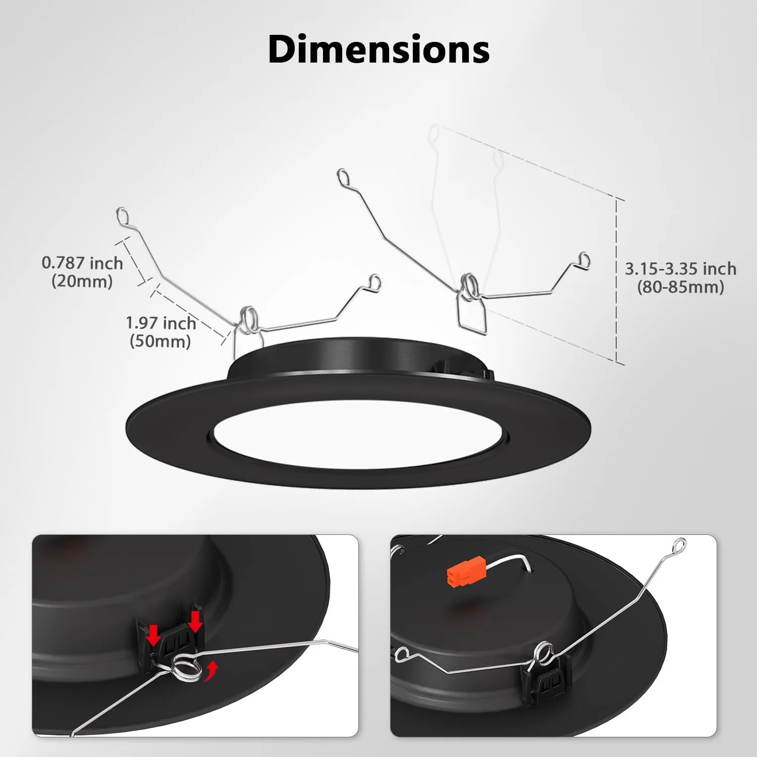 LVWIT 6 inch Black LED Recessed Lighting, Slim Can Lights, 5CCT Color Selectable, Dimmable Downlight with E26 Conversion Kit, 12Pack