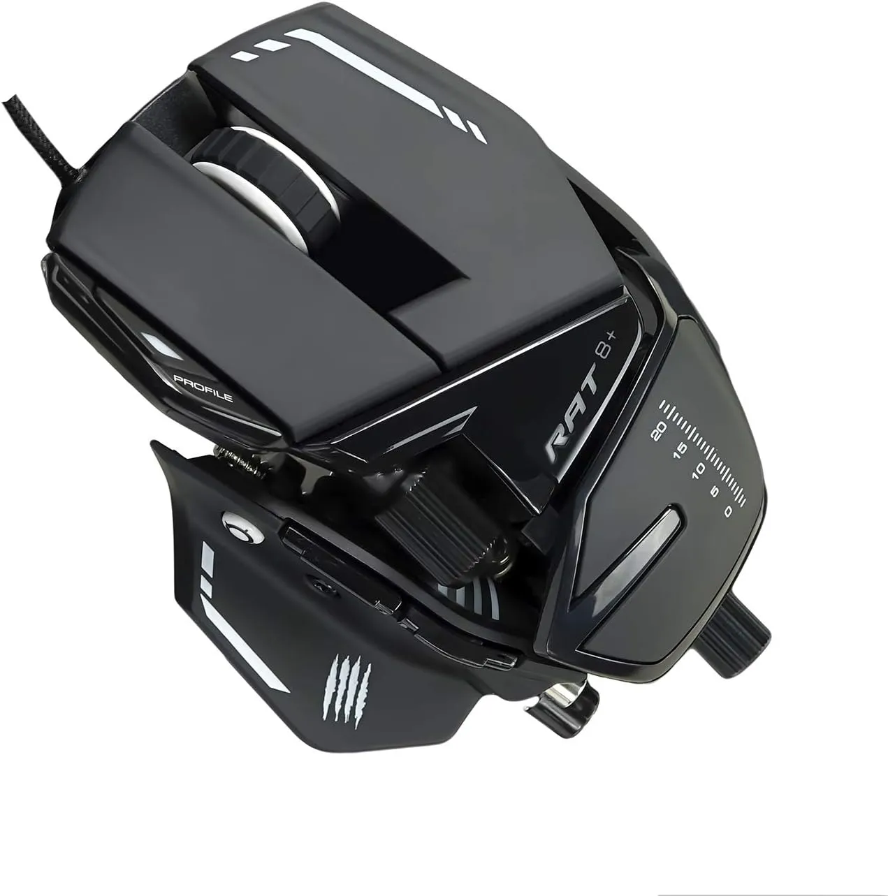 Mad Catz R.A.T. 8  Adjustable Wired Gaming Mouse - 16000 DPI - 11 Programmable Buttons - 4 User Profiles Stored Directly - Customize RGB LED - Additional Palm Rests and Pinky Supports - Black