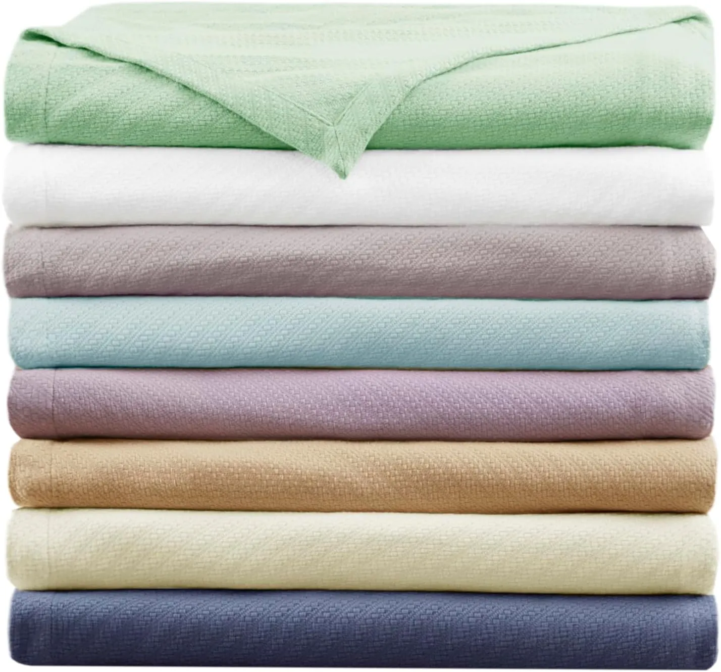 Madison Park Liquid Cotton Luxury Blanket Premium Soft Cozy 100% Ring Spun Cotton For Bed , Couch or Sofa, Twin, Light Blue