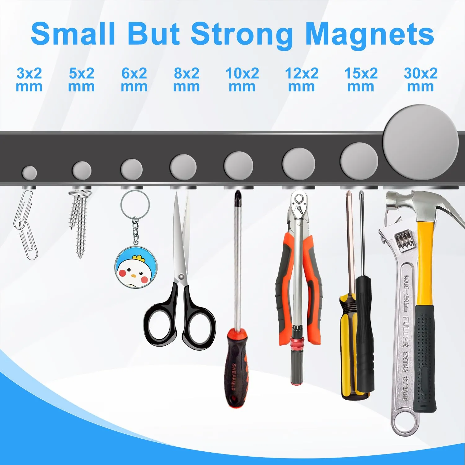 Magnets, Caturledas 600 Pack 8 Different Sizes Small Round Magnetic Rare Earth Neodymium Fridge Magnet for Home Kitchen Office School Hobby Handcraft Woodworking Miniature Model Base, Silver