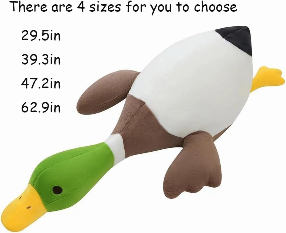 Mallard Duck Plush,Mallard Duck Stuffed Animals, Soft Furry Duck Stuffed Animal Pillow,Huge Duck Plush Hugging Pillow Gifts for Every Age (29.5in)