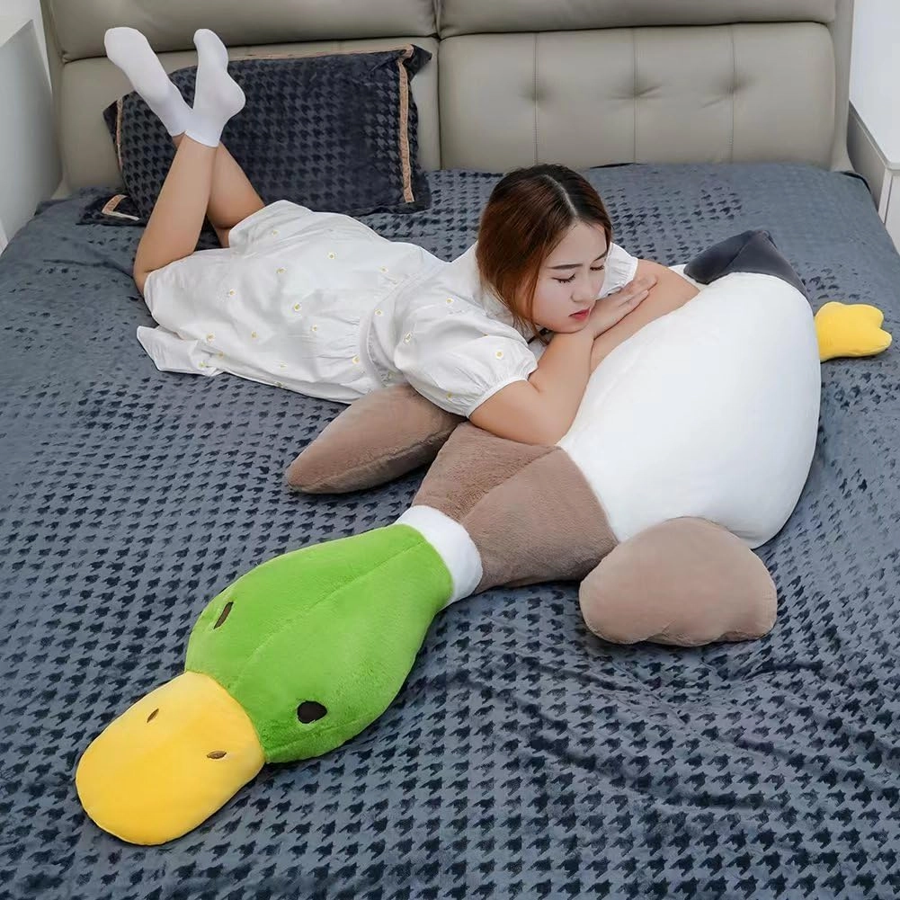 Mallard Duck Plush,Mallard Duck Stuffed Animals, Soft Furry Duck Stuffed Animal Pillow,Huge Duck Plush Hugging Pillow Gifts for Every Age (29.5in)