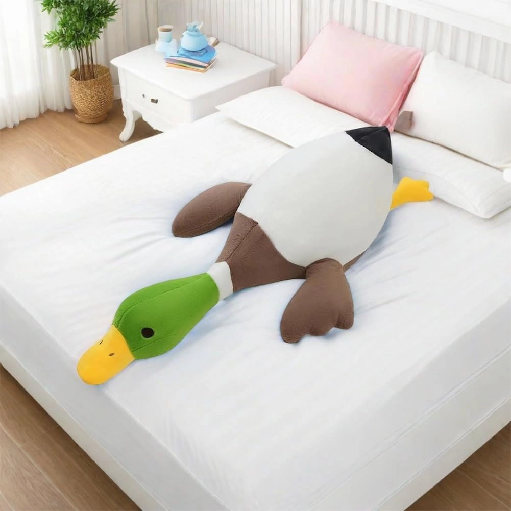 Mallard Duck Plush,Mallard Duck Stuffed Animals, Soft Furry Duck Stuffed Animal Pillow,Huge Duck Plush Hugging Pillow Gifts for Every Age (29.5in)