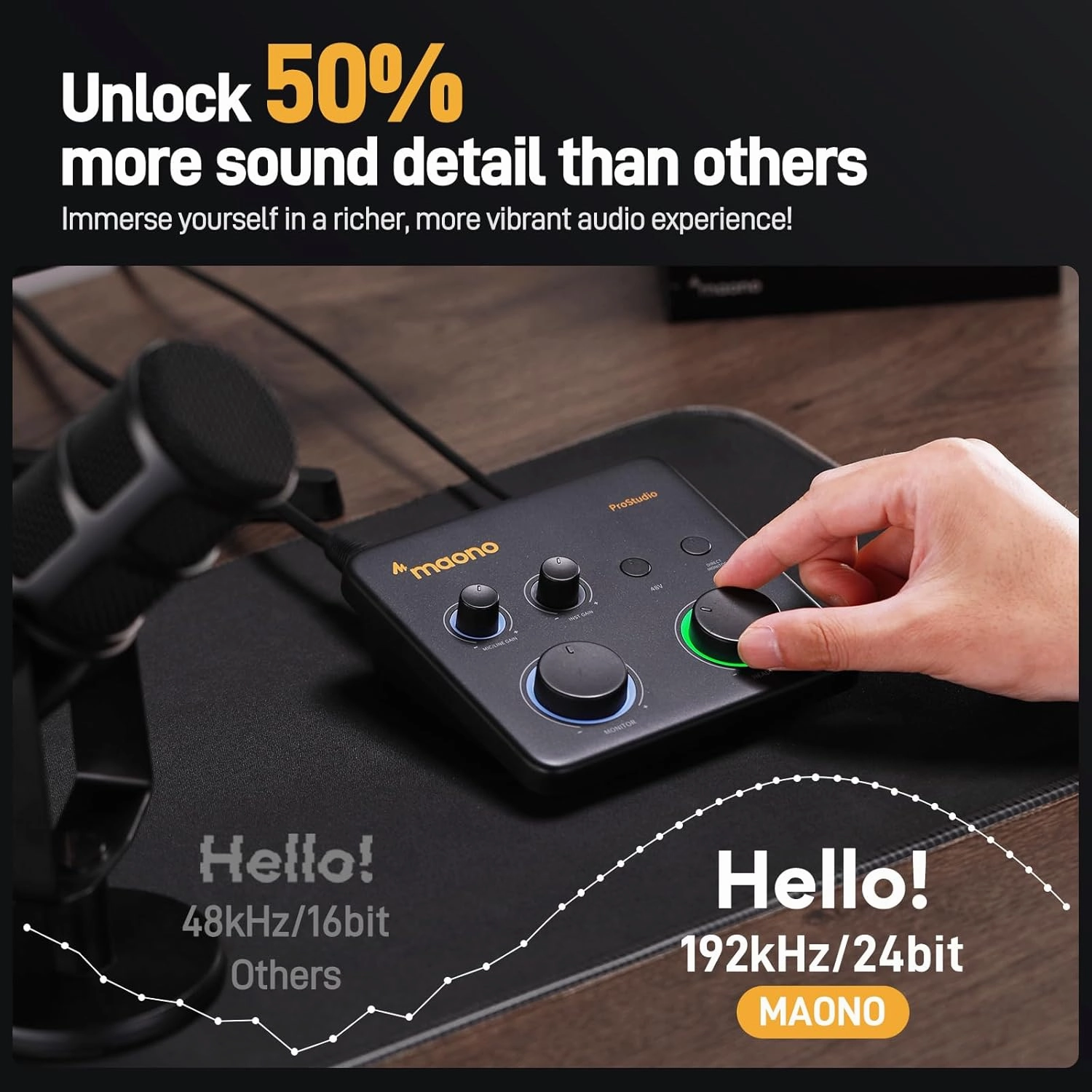 MAONO USB Audio Interface for PC: Interface with XLR Input 24-bit/192kHz Routing Software LOOPBACK ASIO Driver for Recording Music, Home-Studio, Guitar, Podcast, Streaming, DAW(PS22 Lite Black)