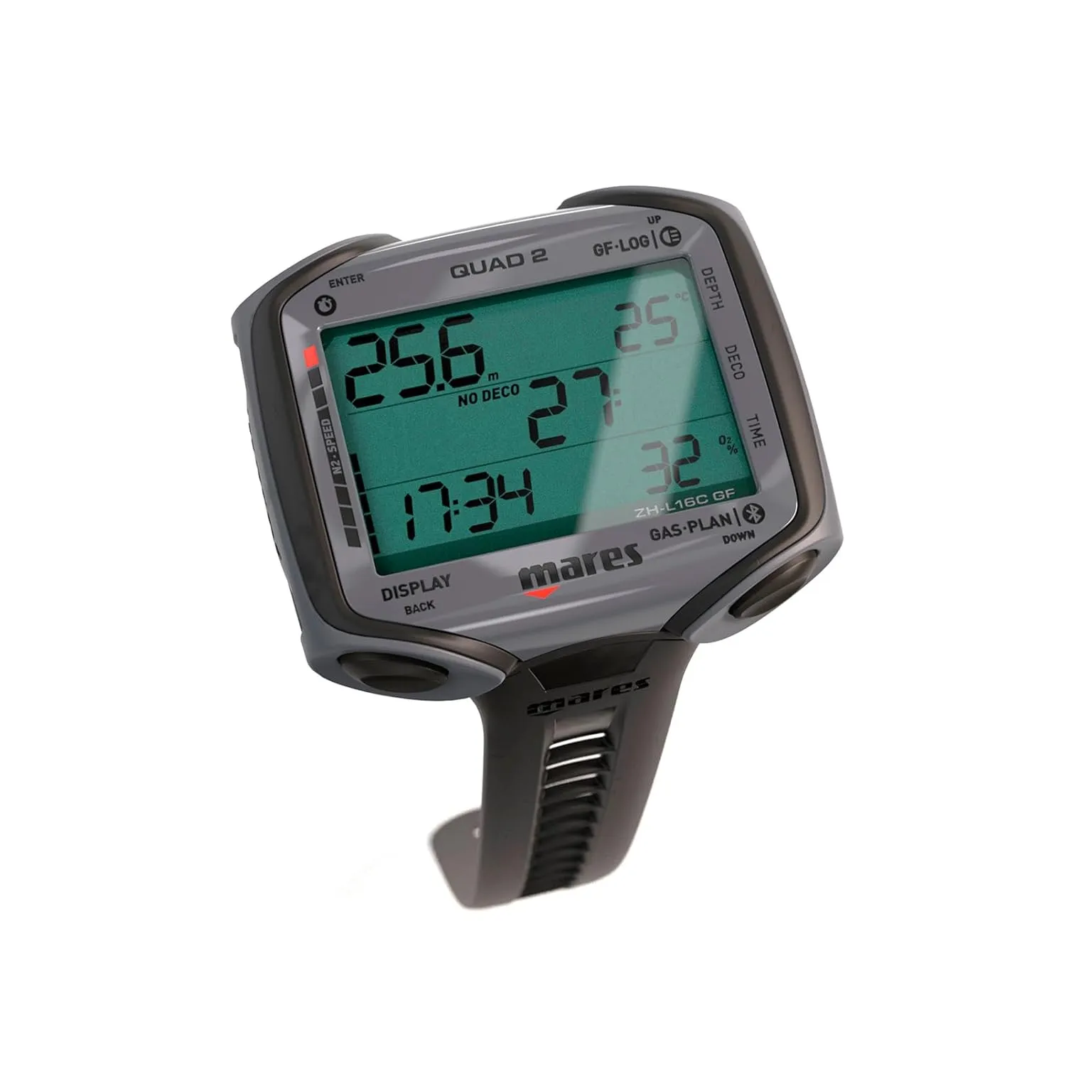 Mares Quad 2 Smart Wrist Underwater Scuba Dive Computer | Depth, Decompression, Time Display, Black