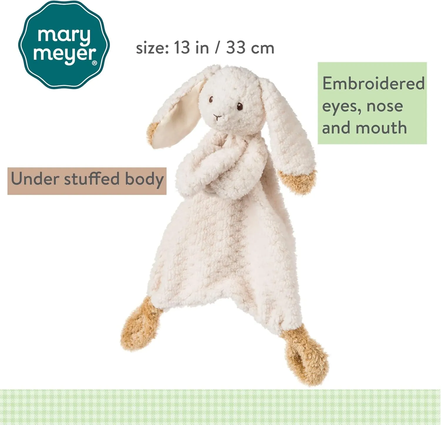 Mary Meyer Lovey Soft Toy, 13-Inches, Oatmeal Bunny