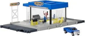 Matchbox Action Drivers Auto Shop Playset with 1 Chevy Silverado, Moving Parts & Figures, Toy for Kids 3 Years Old & Up